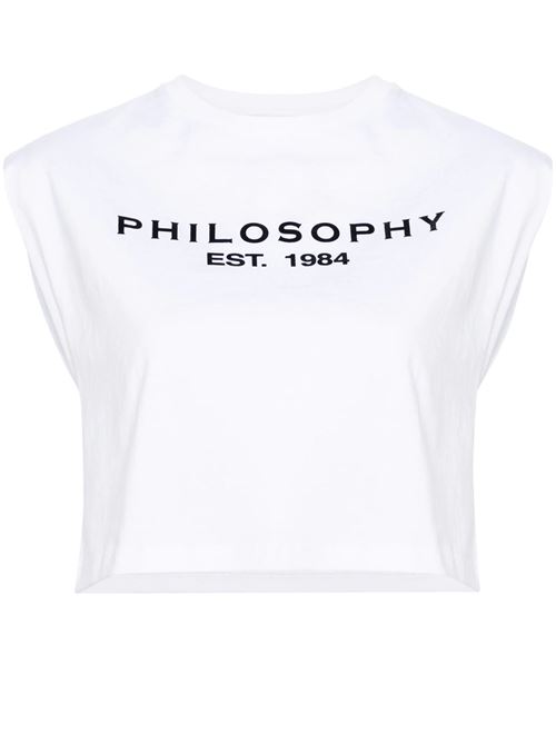 T-shirt cropped con logo Philosophy di Lorenzo Serafini | A0701 07560001